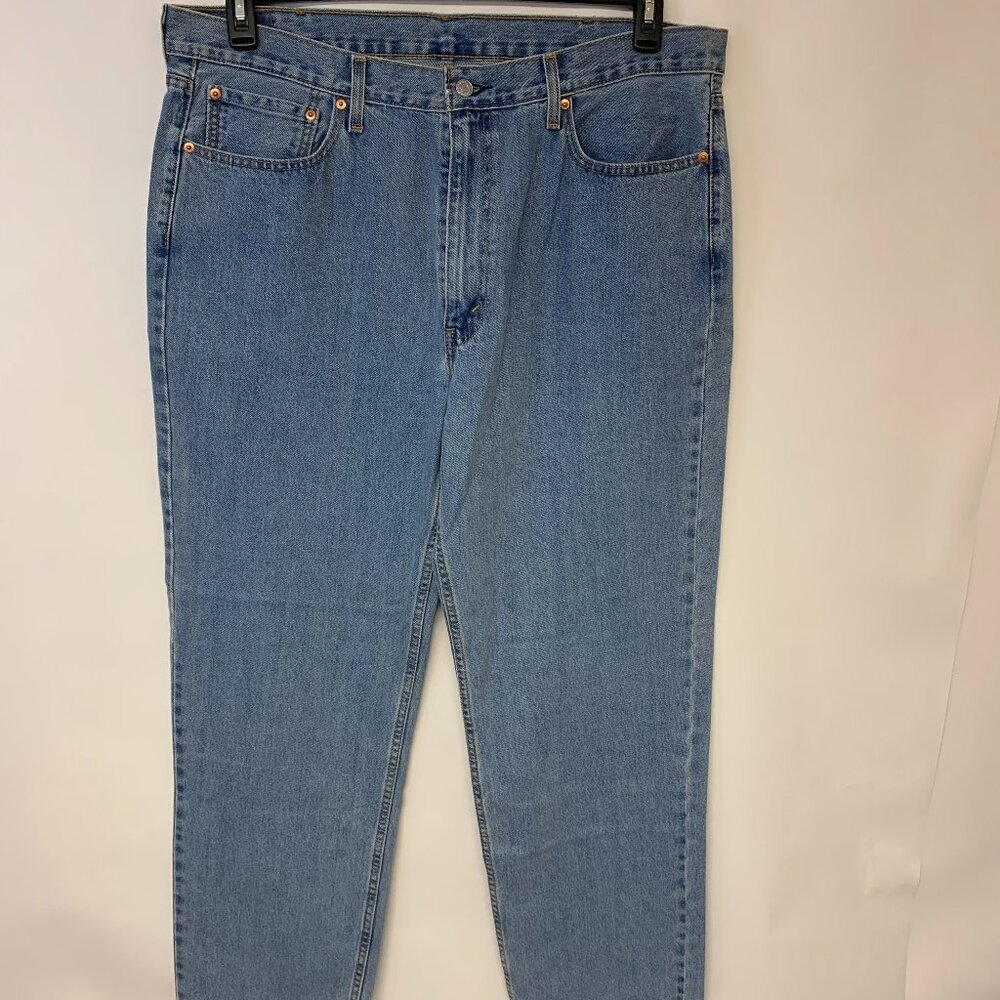 Levi Mens 550 Jeans SZ 40X34 Light Wash Blue Straight Leg Causal